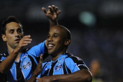 Jonas e Borges foram a dupla titular do ataque do Gr&ecirc;mio
