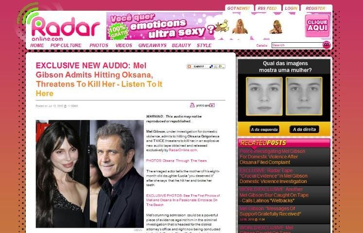 As grava&ccedil;&otilde;es de &aacute;udio foram divulgadas em site americano