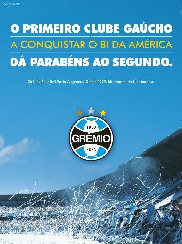 An&uacute;ncio do Gr&ecirc;mio esquenta flauta entre torcidas