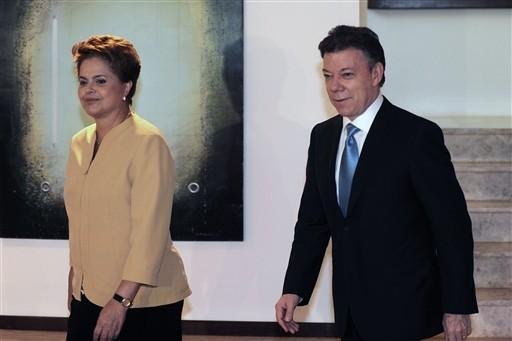 Candidata do PT reuniu-se com o novo presidente colombiano, Juan Manoel Santos, em Bras&iacute;lia 