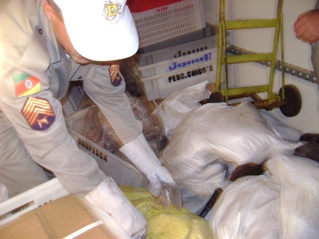 Pol&iacute;cia ambiental aprende mais de 350 quilios de peixe em Uruguaiana