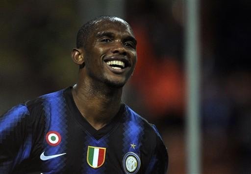 Eto`o marca tr&ecirc;s na goleda da Inter sobre o Werder Bremen