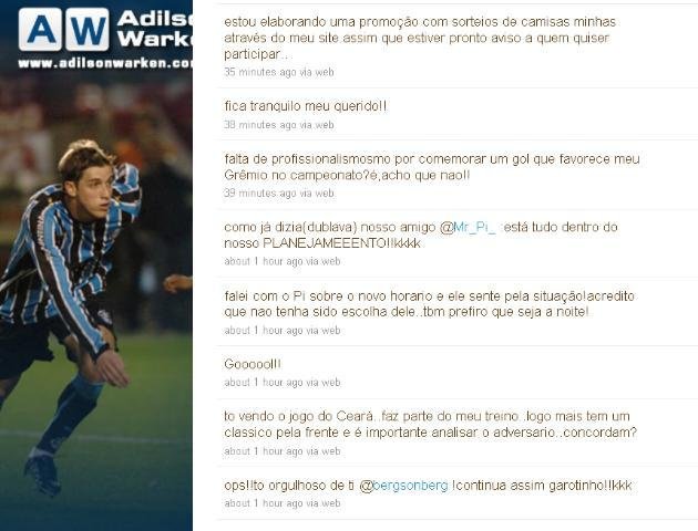 Adilson se retratou no twitter