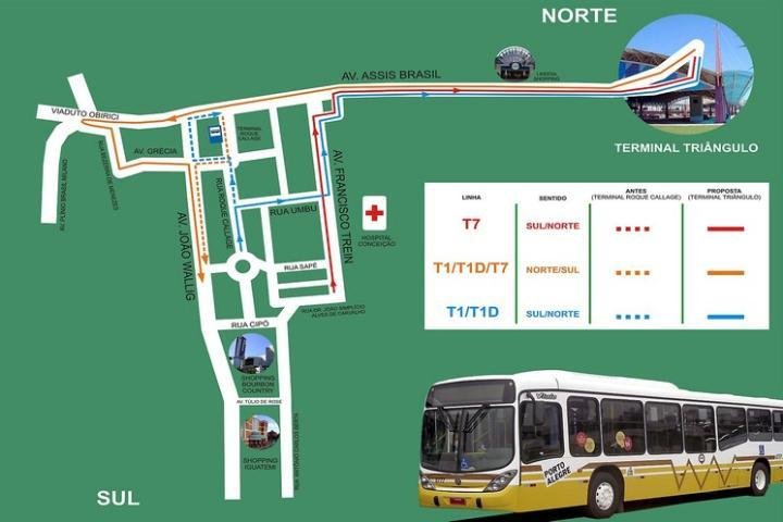 Linhas T1, T1D e T7 mudam de terminal e itiner&aacute;rio a partir deste s&aacute;bado