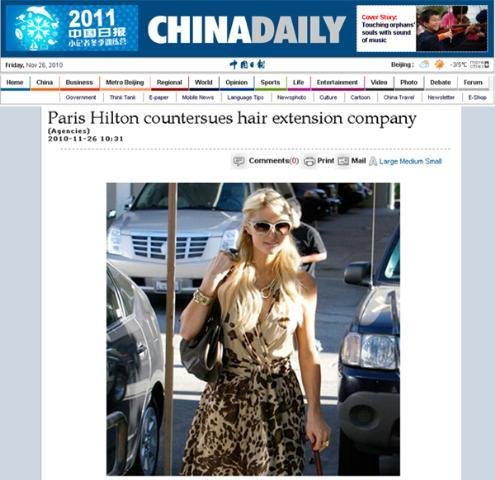 Paris Hilton processa empresa de mega hair 