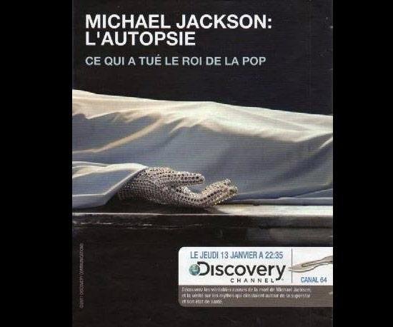 An&uacute;ncio do programa mostra corpo sobre maca com luva de lantejoulas de Michael Jackson
