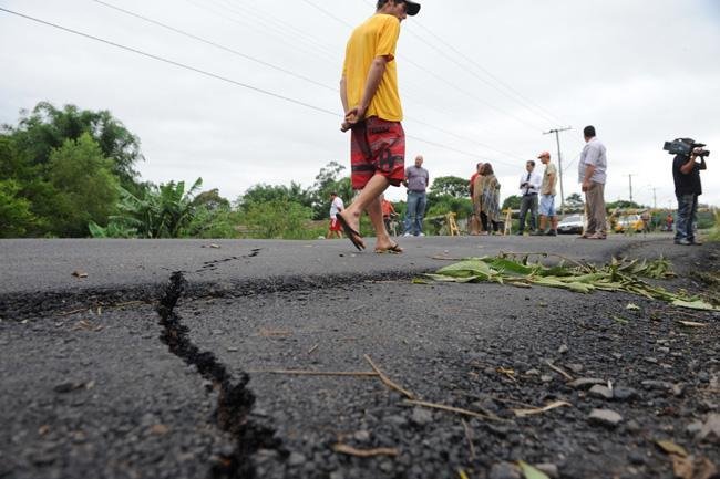 Enxurrada interdita pontes e estrada em Nova Hartz 