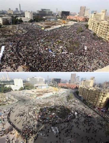 A "marcha dos milh&otilde;es" foi organizada para receber mais de um milh&atilde;o de eg&iacute;pcios que pedem o fim do regime ditatorial