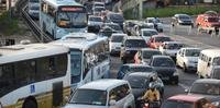 Tráfego está congestionado nas proximidades da Rodoviária