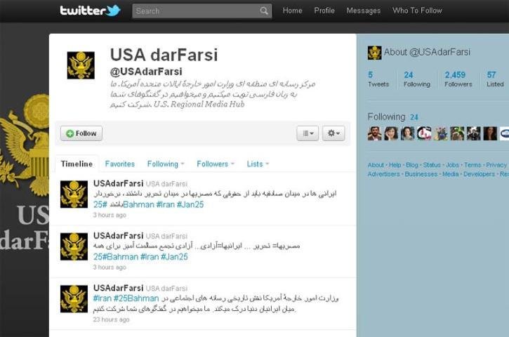 Estados Unidos cria conta no Twitter em farsi para falar com iranianos