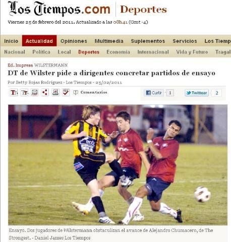 T&eacute;cnico do Jorge Wilstermann projeta amistosos antes de jogo com o Inter