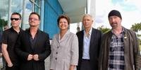 Dilma encontra a banda irlandesa U2 em Brasília