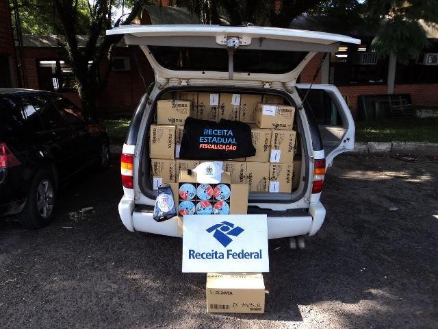 Receita Federal e Receita Estadual apreendem 54 mil DVDs em Torres