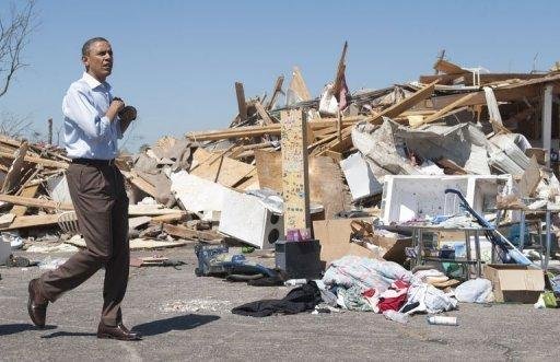 Obama visita Alabama: Nunca vi tamanha devasta&ccedil;&atilde;o