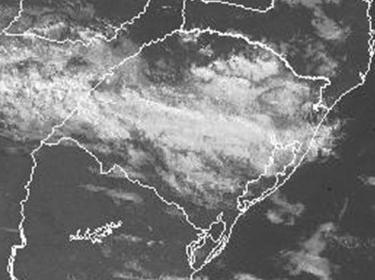 Imagem mostra que sol aparece apenas no Norte e no Sul do RS