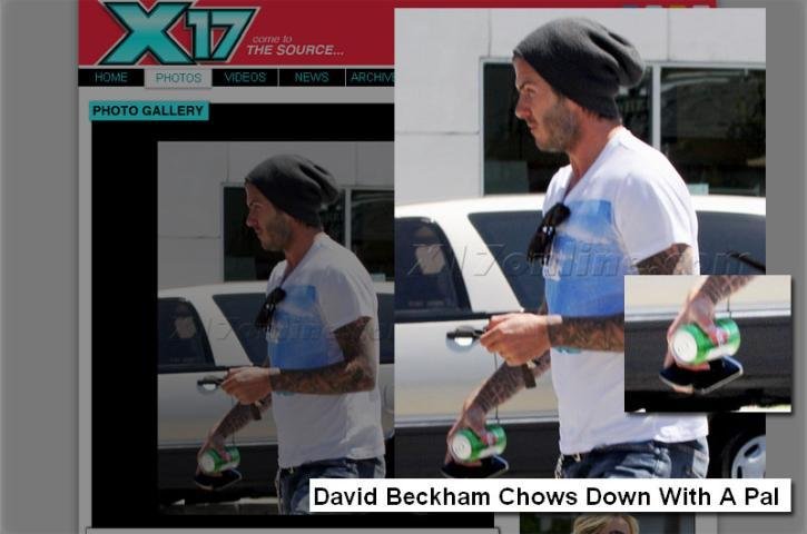 David Beckham deixa restaurante com lata de refrigerante Fruki