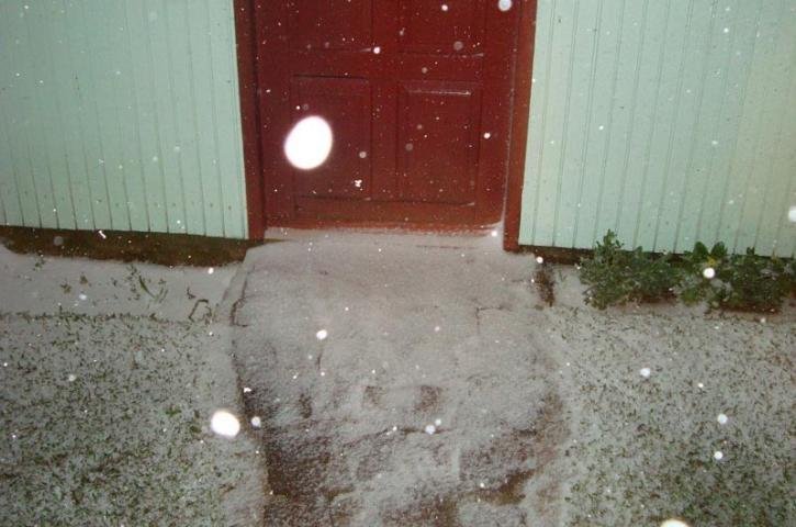 Nevou forte em S&atilde;o Joaquim, na Serra catarinense, nesta noite