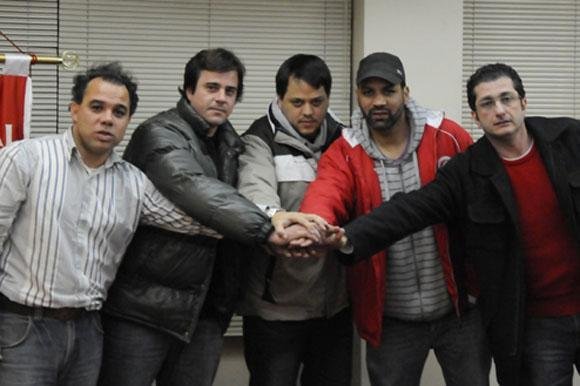 Na foto, respectivamente, Luis Fernando Martins, Cristian Castro, Miguel Dagnino, Hierro Martins e Luciano Davi