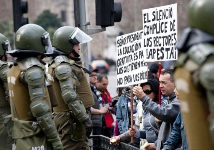  Chile registra 348 presos e 36 feridos no primeiro dia de greve
