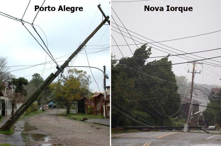 Ventos causaram estregos em ambas as cidades