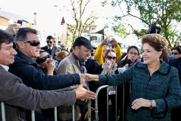 Dilma cheha ao Parque de Exposi&ccedil;&otilde;es de Esteio