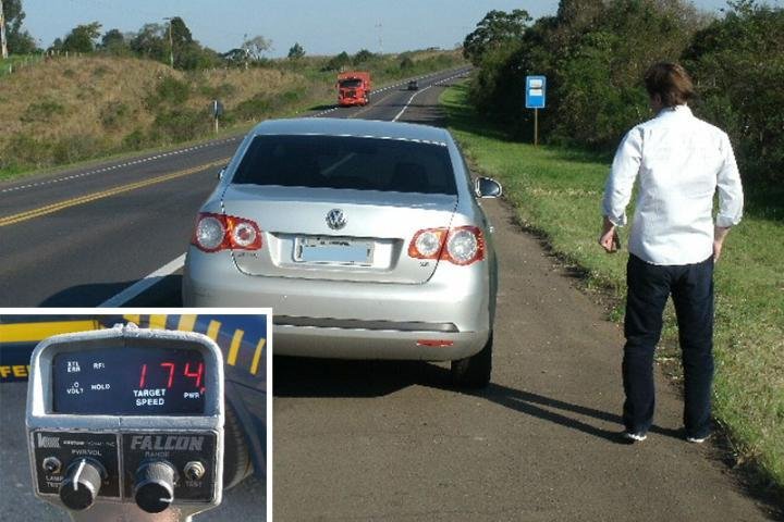 PRF flagra motorista a 174 km/h na BR 386, em Fontoura Xavier