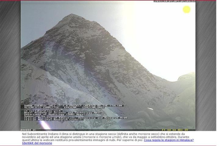 Webcam mais alta do mundo leva imagens do Everest para o planeta