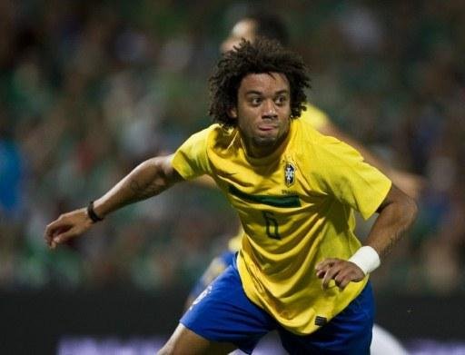 Marcelo fez o gol da vit&oacute;ria do Brasil sobre o M&eacute;xico