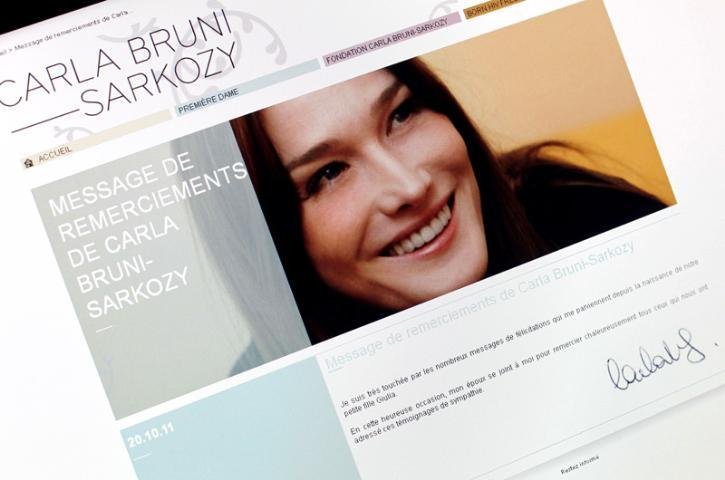 Carla Bruni Sarkozy revela o nome da filha