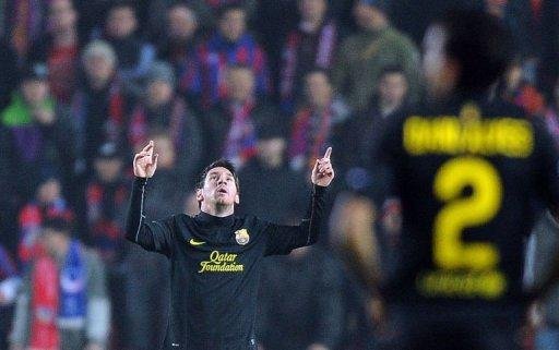 Messi marcou tr&ecirc;s gols na goleada sobre o Viktoria Pilzen
