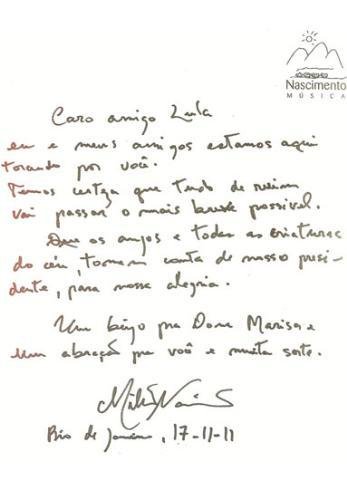 Carta de Milton Nascimento