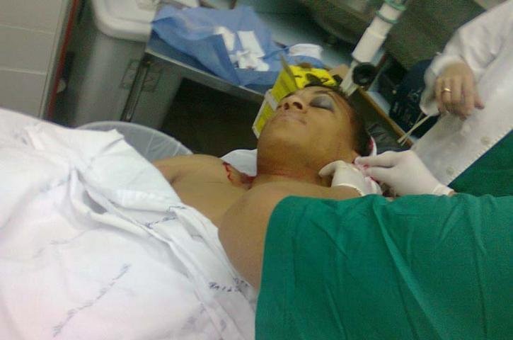 Wesley foi atendido no Hospital de Pronto-Socorro