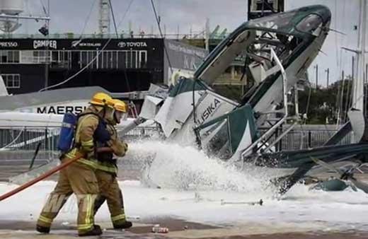 V&iacute;deo flagra queda de helic&oacute;ptero na Nova Zel&acirc;ndia