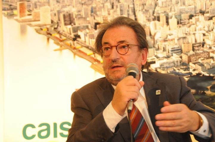 O diretor-presidente da concession&aacute;ria Porto Cais Mau&aacute; do Brasil, M&aacute;rio Freitas, tamb&eacute;m esteve presente na cerim&ocirc;nia