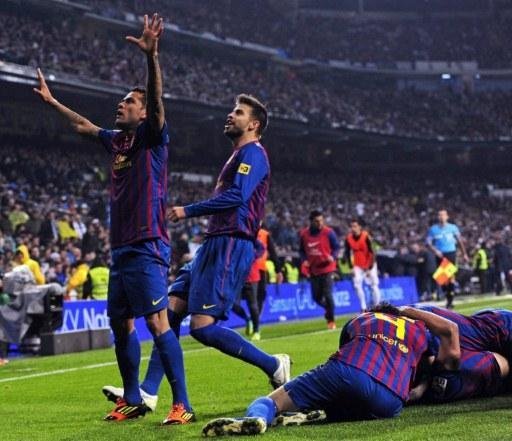 Jogadores do Bar&ccedil;a vibram com a virada para cima do Real Madrid