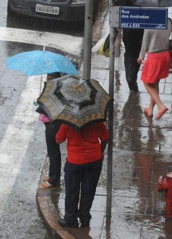 Chuva foi forte no centro de Porto Alegre