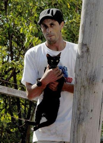 Gato &eacute; resgatado de poste com mais de dez metros de altura
