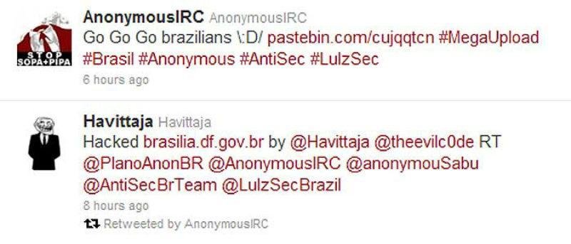 Grupo comemorou no Twitter os ataques