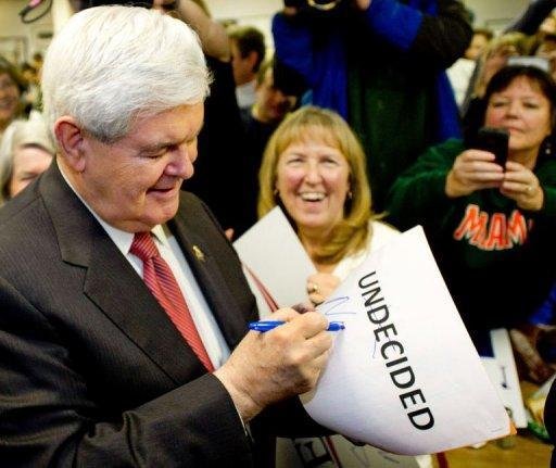 Eleitores da Carolina do Sul mudam para Gingrich