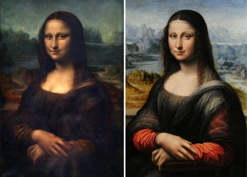 Montagem mostra a pintura original (&agrave; esquerda) e a c&oacute;pia encontrada em Madri