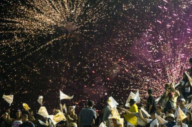 Fogos de artif&iacute;cio encantaram a plateia em S&atilde;o Paulo