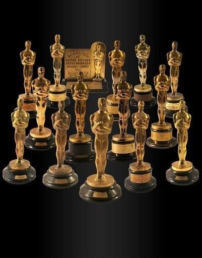 Estatuetas do Oscar s&atilde;o leiloadas por mais de US$ 3 milh&otilde;es