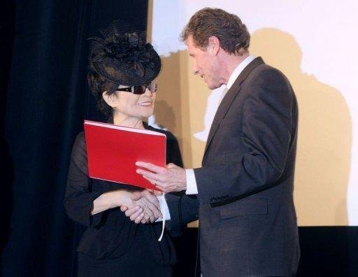 Yoko Ono recebeu o pr&ecirc;mio nesta quinta-feira, em Viena