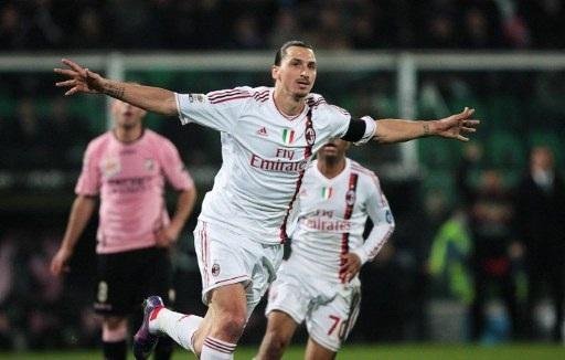 Ibrahimovic foi goleador do jogo contra o Palermo