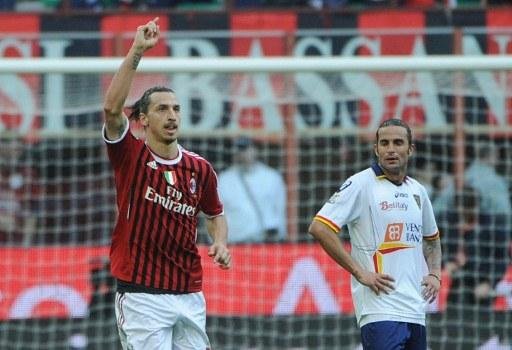 Nocerino e Ibrahimovic (foto) marcaram os gols do time milanista contra o Lecce