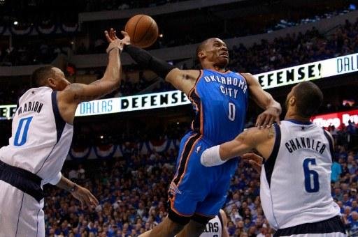 Destaque do time de Oklahoma, ala Russell Westbrook marcou 23 pontos