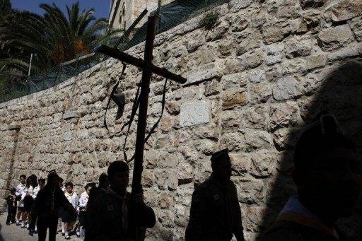 Dia de celebra&ccedil;&otilde;es da P&aacute;scoa em Jerusal&eacute;m entre crist&atilde;os e judeus