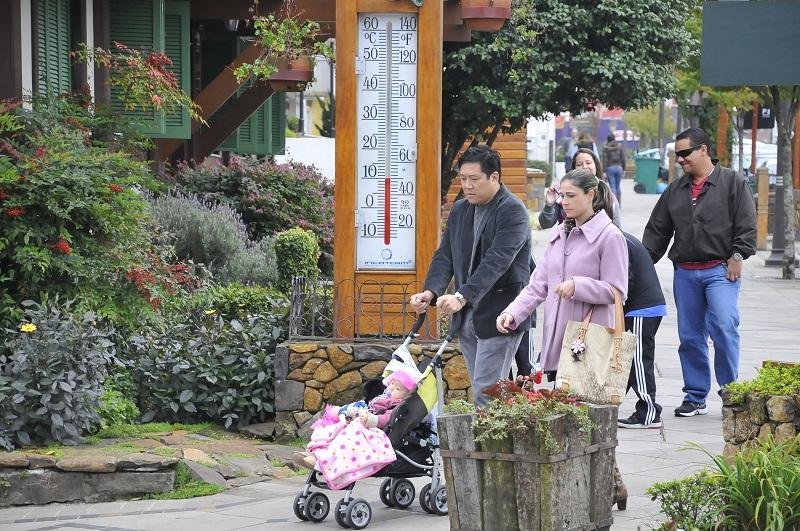 Gramado tamb&eacute;m teve baixas temperaturas