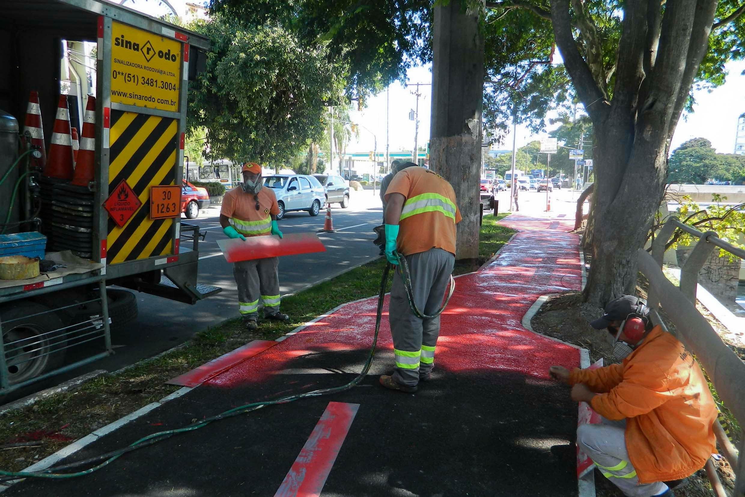 Primeiro trecho da ciclovia da Ipiranga vai ser entregue na segunda-feira. Foto: Divulga&ccedil;&atilde;o/PMPA