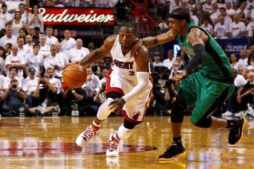 Dwyane Wade ajudou o Heat na vit&oacute;ria sobre o Celtics